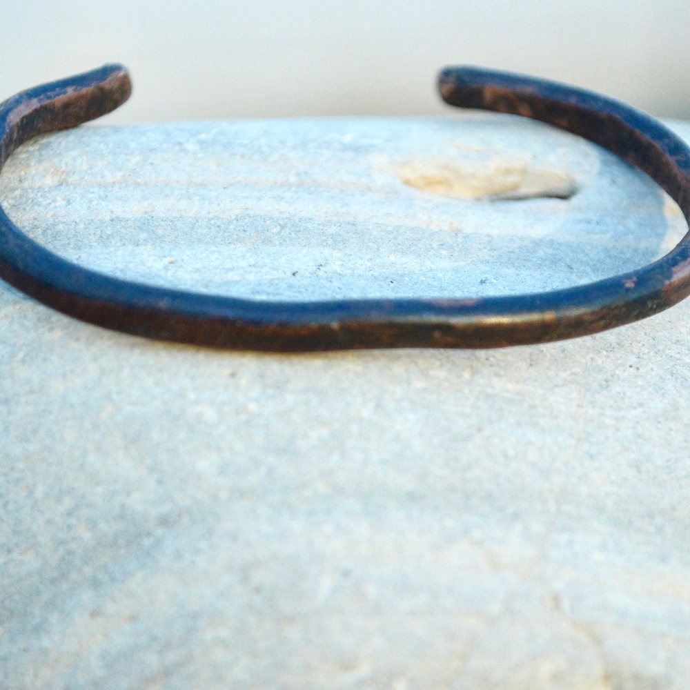 Copper Patina Cuff Bracelet Solid Pure Bracelet Handmade Rustic